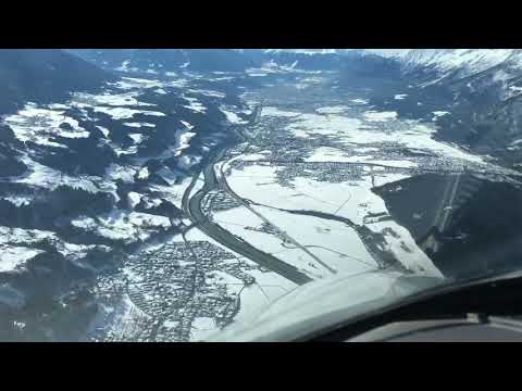 With the PRIVAT JET to Innsbruck Airport LOWI Approach / Time-Lapse #short
