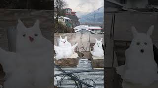 creation animals with snow |Snowman #shorts #youtubeshorts #snowfall #snowbunny #snowman #kashmir