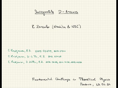 Konstantin Zarembo - Integrable D-branes
