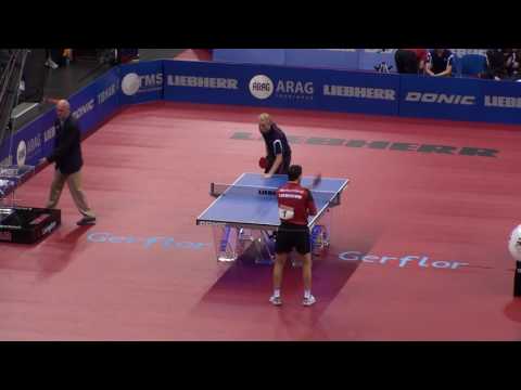 Schlaegerkontrolle u Einspielen Timo Boll Germany Table Tennis Team European Championships 2009 Stut