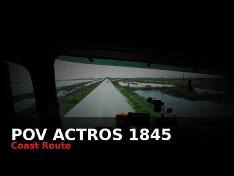 POV ASMR Actros 1845 Driving Through Italy’s Salt Flat 