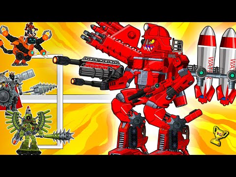 Red Mech Warrior vs All Tanks! Ultimate Robot Tournament