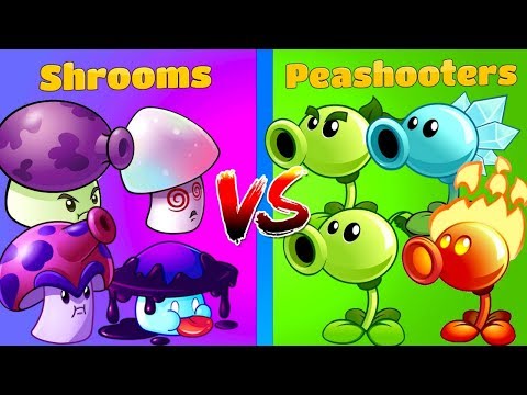 Plants vs Zombies 2 Gameplay Peashooters vs Mushrooms Max Levels! Team vs Team Plants in PVZ 2