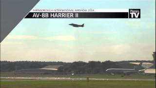 preview picture of video 'Armada Española AV-8B Harrier II at Farnborough 2014'