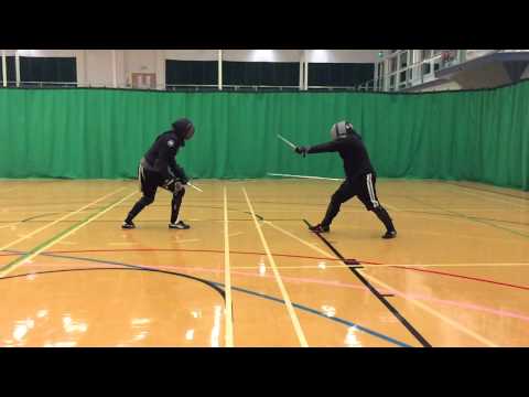 AHF Nick vs Tom rapier & dagger sparring Playback 1x normal speed Recorded 120fps