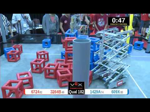 2015 VRC Engr Q182 - 6724 3264B vs 1429A 609X - 41 to 29 - VEX Worlds 2015 - Engineering Division