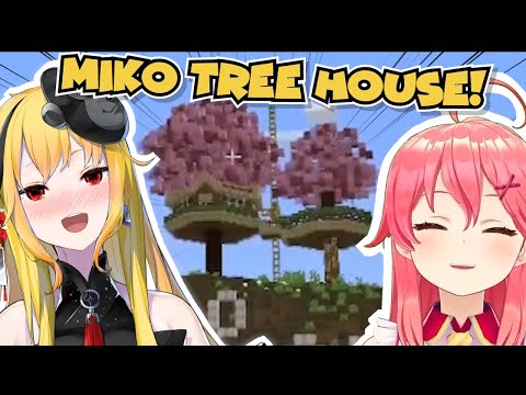 Kaela Built Mikochi A Sakura Tree House On Miko Island!【Hololive |  Minecraft】