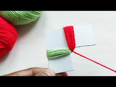 Super Easy Woolen Flower craft ideas with Paper | Easy Hand Embroidery Flower Tutorial | Sewing Hack
