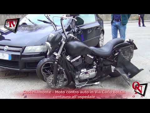 Castellamonte - Moto contro auto in Via Carlo Botta: centauro all'ospedale