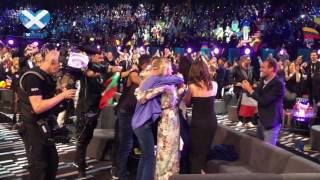 Moment Jamala from Ukraine wins Eurovision 2016 *Green Room Unedited Footage*