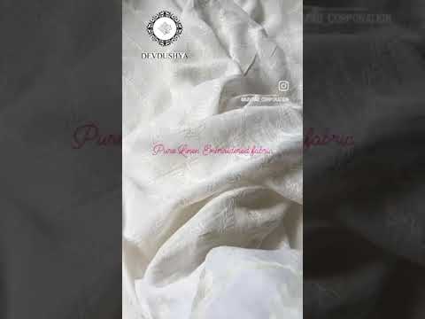 Pure Linen gauze embroidered fabric