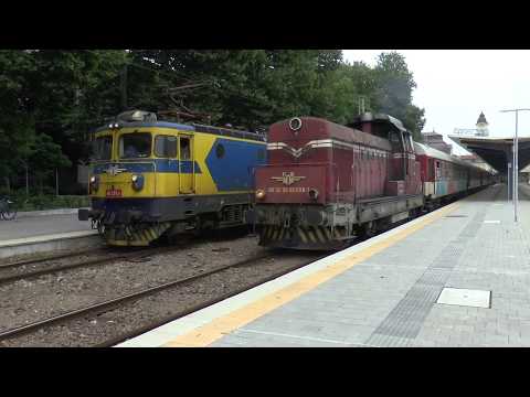 Burgas station - Bulgaria - Faur, Electroputere and Śkoda 38E locomotive