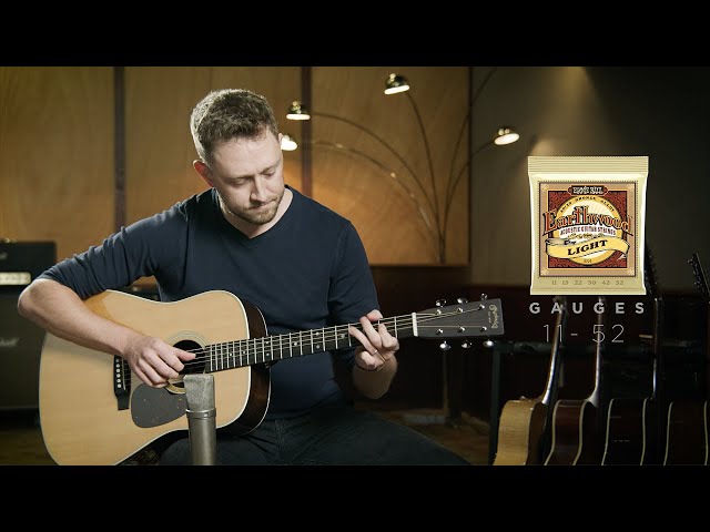 Vídeo relacionado con Ernie Ball Earthwood Rock and Blues - Cuerdas para guitarra acústica, bronce 80/20, con cuerda Sol lisa, calibre 10-52