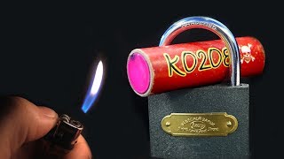 EXPERIMENT FIRECRACKER VS PADLOCK