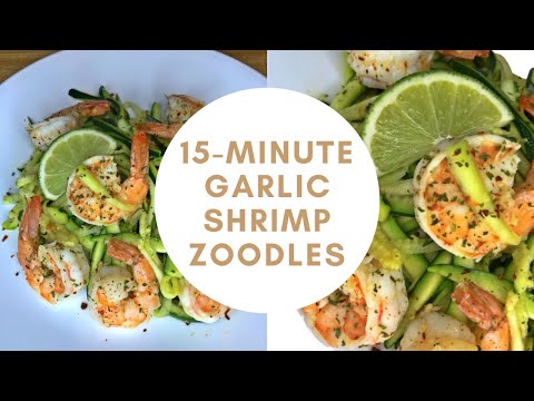 15 Minute- Garlic Shrimp Zoodles || NOODLES MADE WITH ZUCCHINI 😱