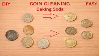 how to remove tarnish and clean coins using baking soda