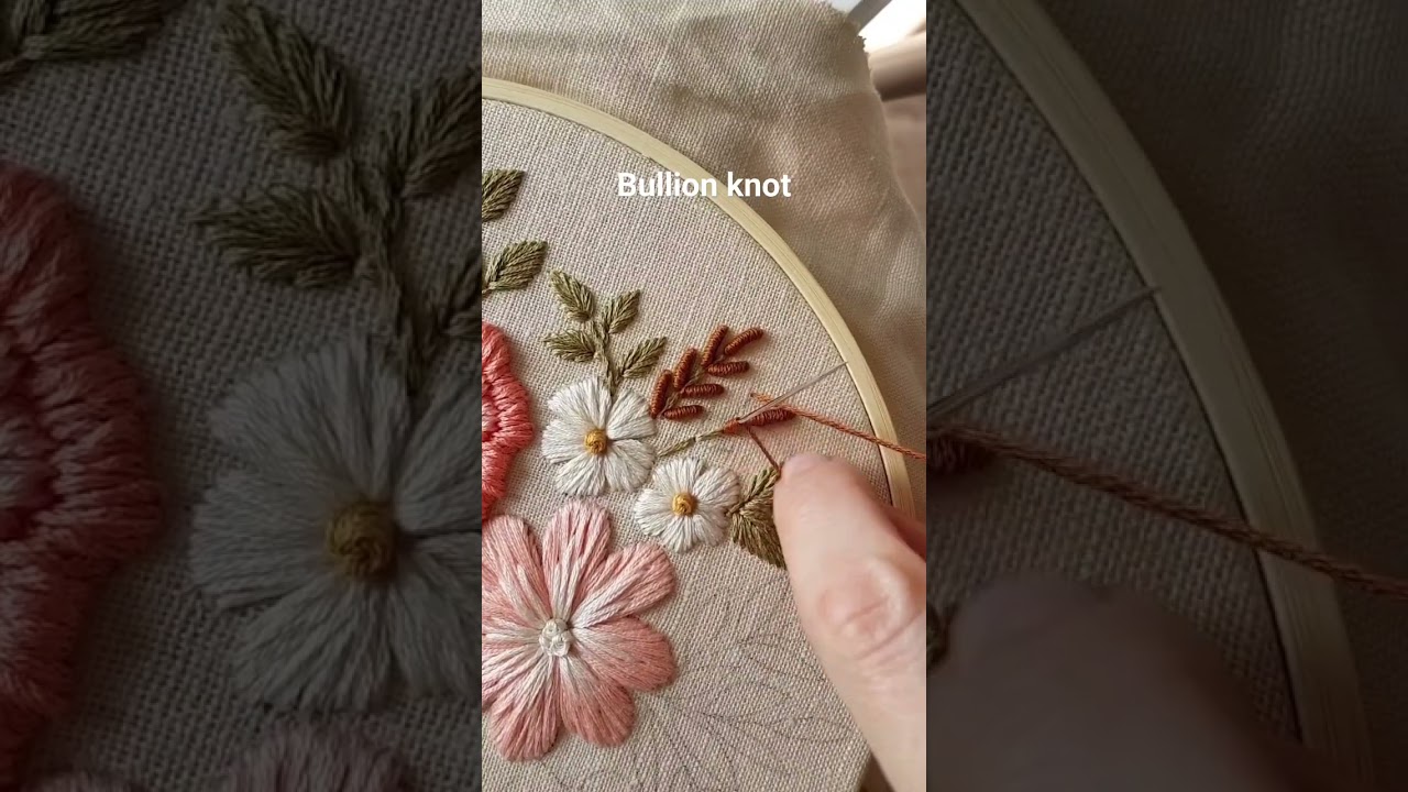 Bullion knot tutorial #stitch #embroidery #handembroidery #embroiderydesign #art #handmade