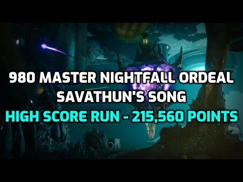 Savathun's Song Master Nightfall Ordeal -- High Score Run  215,560 Points | Destiny 2