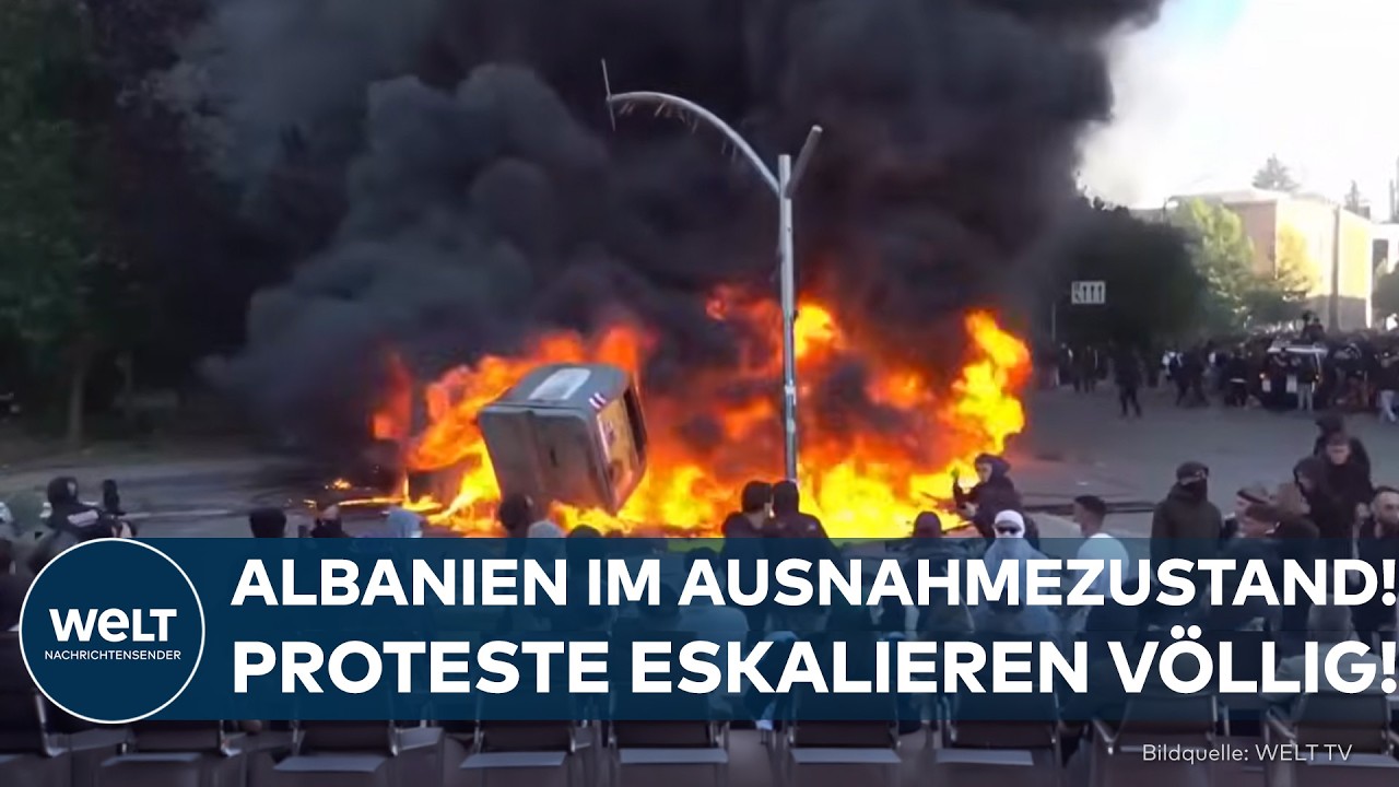ALBANIEN: Proteste gegen die Regierung eskalieren! Molotowcocktails und Feuer vor Regierungsgebäuden