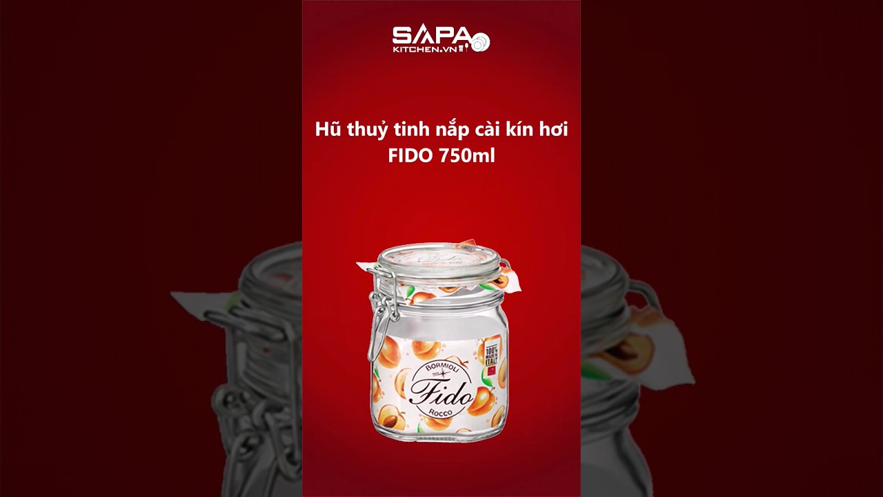 Hũ thủy tinh nắp cài kín hơi Fido 750ml