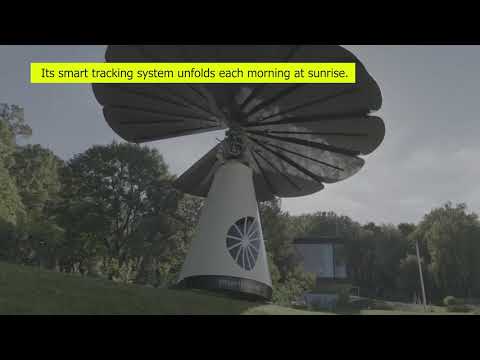 Portable Off-Grid Solar Smartflower Solar System Produces 40% More Power