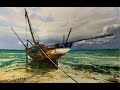 How to paint boat in watercolor by javid tabatabaei