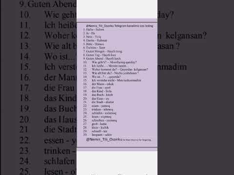 Nemis tili #deutsch #nemistili #lugat #audiobook #lernen #nemis #nemishorts #wörter #obs #family