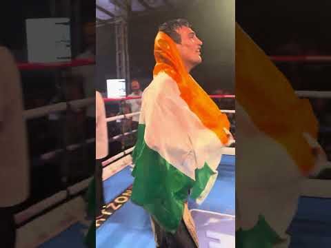 Mandeep Jangra celebrating becoming WBF Champion. #boxing #fightzone  #boxer #fighter #royjonesjr