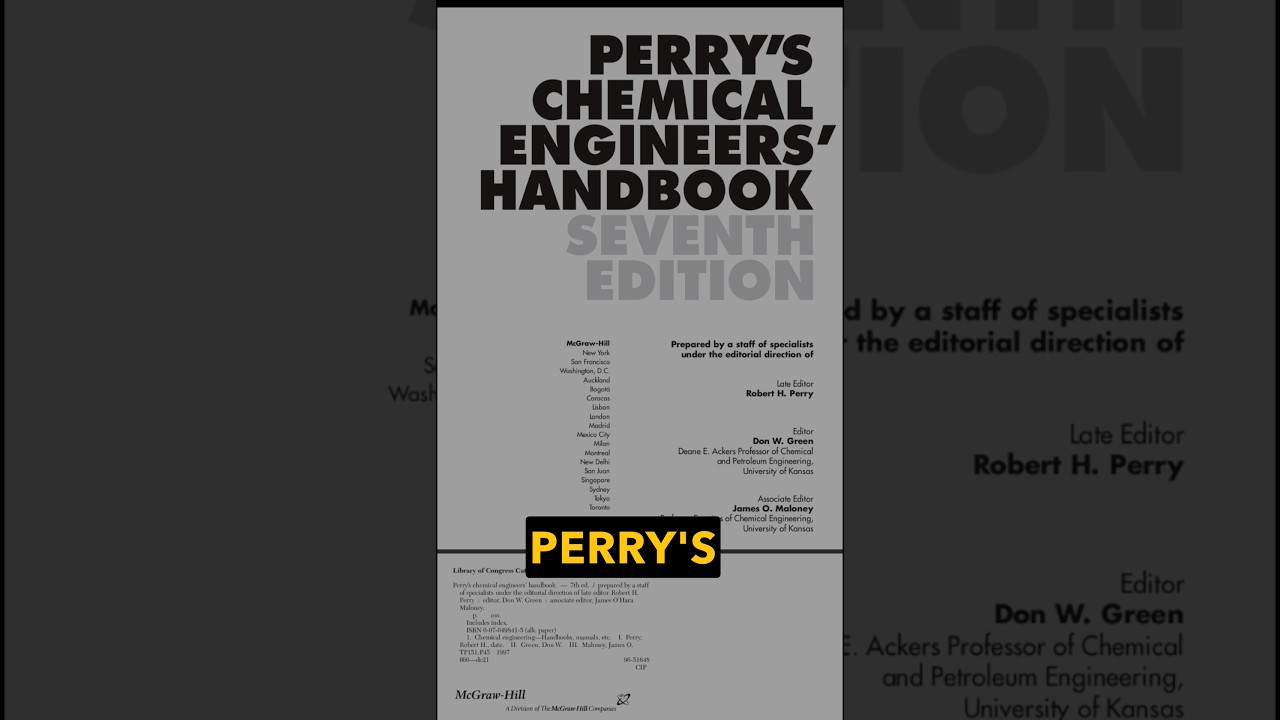Must have Book for Chemical engineers: the Perry's Handbook #education