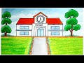 School Drawing-school drawing competition | school drawing easy_school drawing step by step