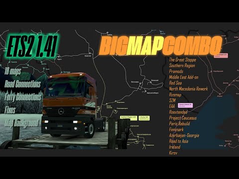 ETS2 1.41 Big Map Combo ★ Rusmap 2.4.2, ROEX 3.1, Promods 2.56, SZM, EAA ★ Setup Guide