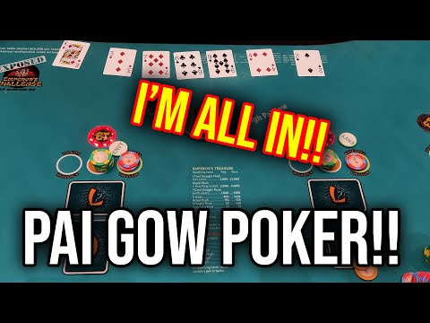 PAI GOW POKER IN LAS VEGAS!! SO MANY CRAZY HANDS BETTING BIG!!