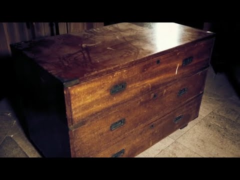 19th Century Mahogany Brass Bound Military Campaign Chest - Salvage Hunters 1410
