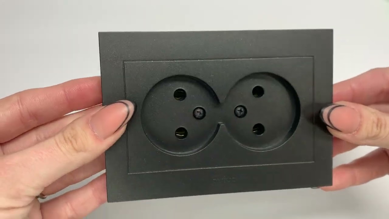 Розетка двомісна б/з OVIVO Grano чорний (400-170300-908)