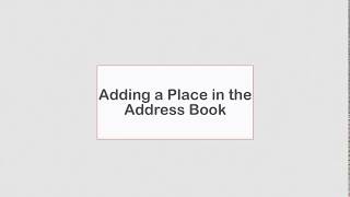 Adding a Place to the address book