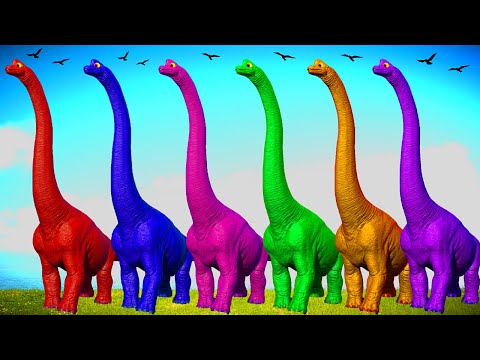 Jurassic World Evolution 2 - Brachiosaurus Color Pack Vs T-Rex Vs I-Rex , Dinosaurs Fighting