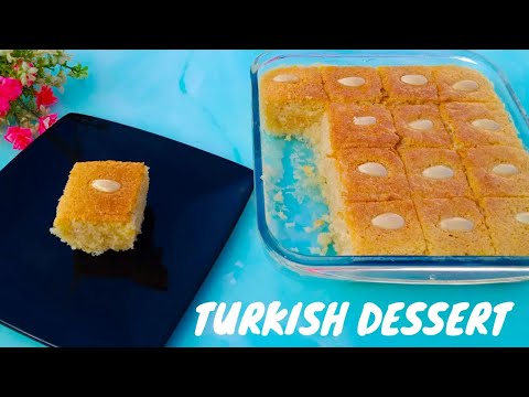 TURKISH DESSERT RECIPE - SAMBALI RECIPE- TURKISH SEMOLINA CAKE - Eggless semolina cake Recipe