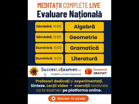 Program Meditații Evaluare Națională 2026 Română - Matematică pe SuccesLaExamen.ro