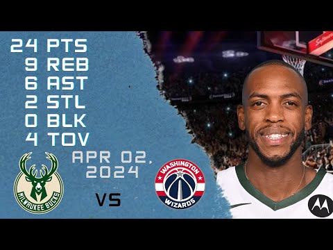 Khris Middleton player Full Highlights vs WIZARDS NBA Regular season game 02-04-2024