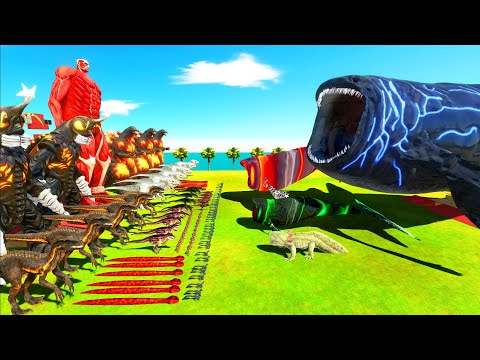 The Evolution Of BLOOP Monster BOSS VS COLOSSAL TITAN + GODZILLA + INDOMINUS REX + INDORAPTOR