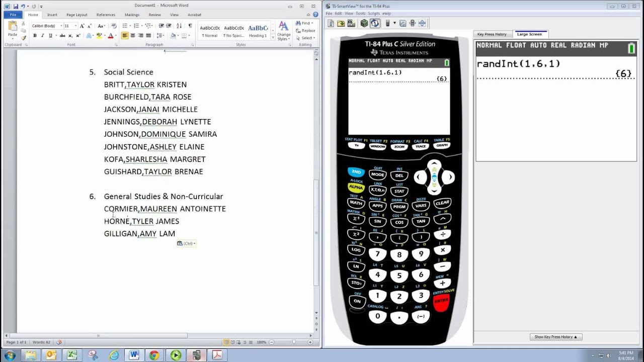 Cluster Sampling TI-84