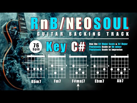 RnB / NEO SOUL GUITAR Backing Track in C# 🎸 I 76 BPM