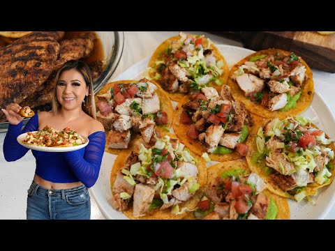 My TOP FAVORITE Grilled CHICKEN STREET TACOS & Avocado Salsa | Ancho and Chipotle Chicken Marinade