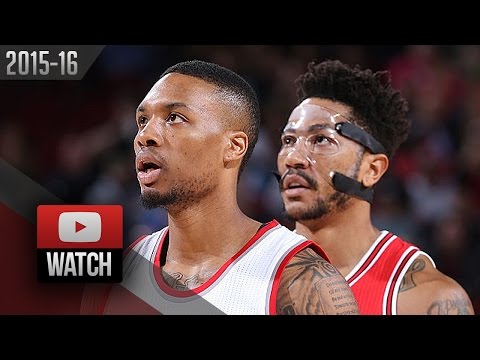 Derrick Rose vs Damian Lillard PG Duel Highlights (2015.11.24) Blazers vs Bulls - SICK!