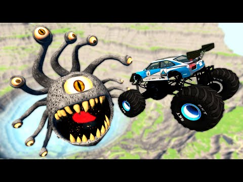 Off Road Cars Jumping In Quarry With Beholder - Beamng Drive Game