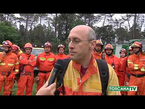 2018-05-12 PRATO - INCENDIO SU MONTEFERRATO MA È ESERCITAZIONE