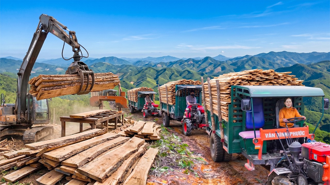 Buy 1000+ TONS Peeled Dry Wood Planks - Use 3-Wheeled Truck to Transport to Sell for Villagers