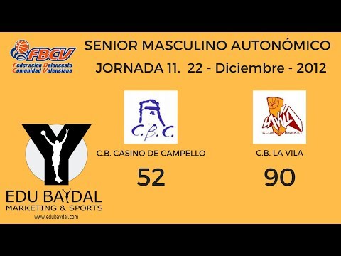 JORNADA 11.  CLUB BALONCESTO CASINO DE CAMPELLO - CLUB BASKET LA VILA
