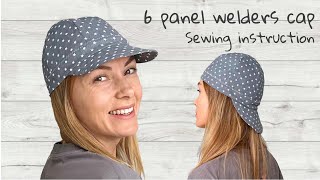 Instructions for sewing a 6 panel welders cap
