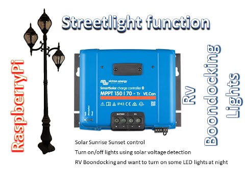 Victron MPPT Solar controller STREETLIGHT function control relay/lights,  sunrise sunset PV voltage